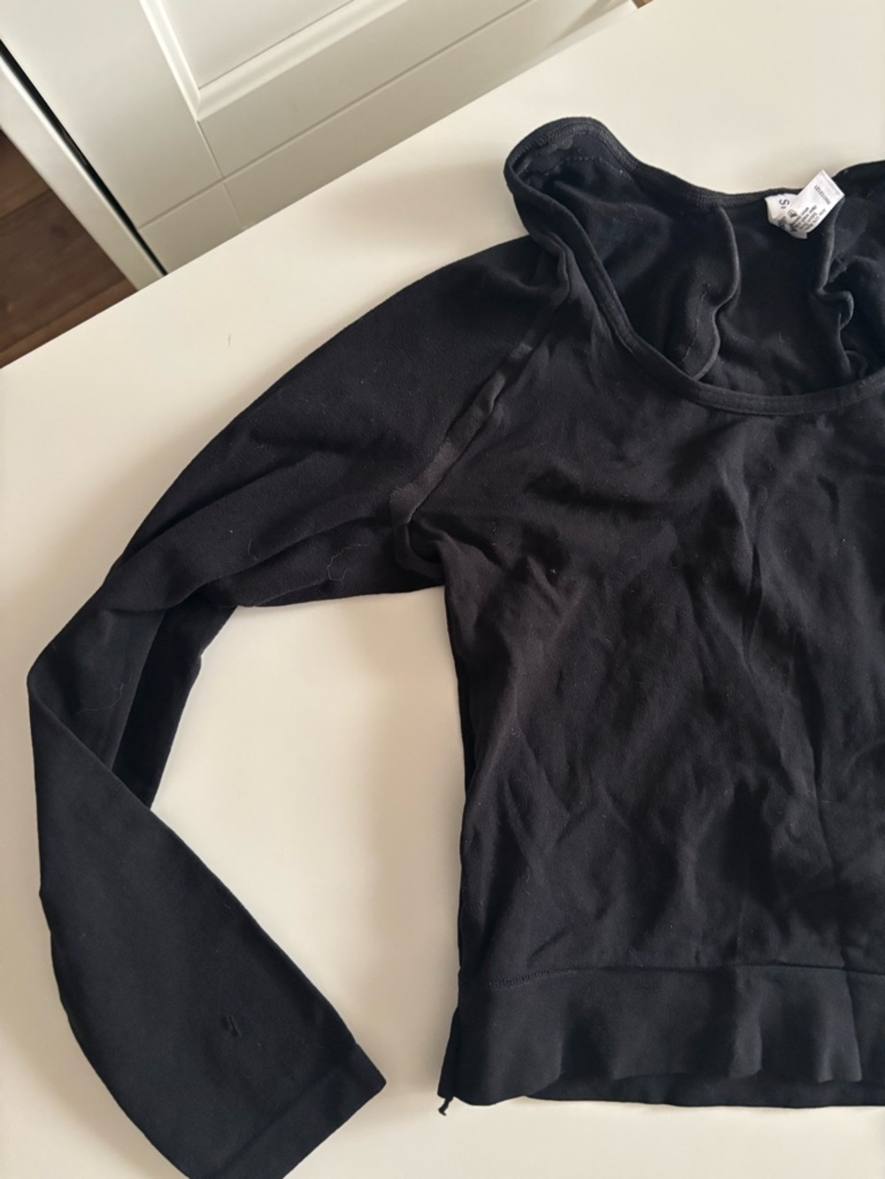 SPANX Black Stretch Sheer Layering Top Size M
